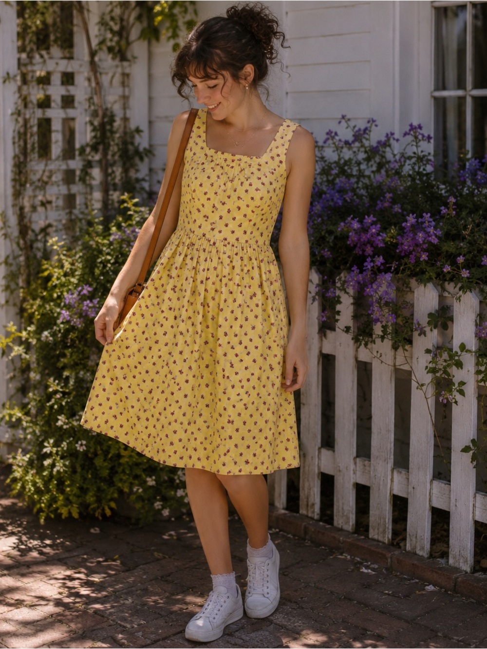 April Cornell Yellow Floral Cottage Prairie Dress